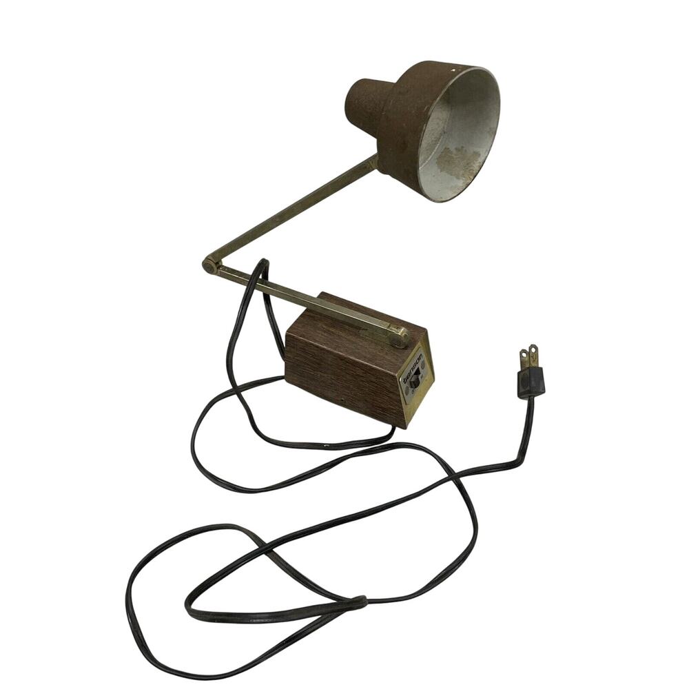 Vintage TENSOR Model 1500 Desk Lamp Made in the USA Woodgrain 60's - HLBN